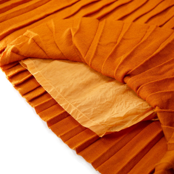 YSL 　ニットプリーツ フレアスカート（オレンジ）