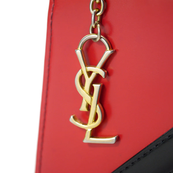 YVESSANTLAURENT　モンドリアン レザーハンドバック（ピンク/赤/黒）