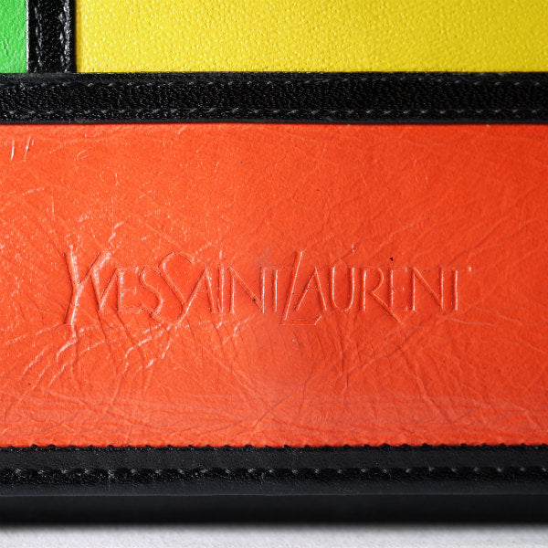 YVESSANTLAURENT　モンドリアン レザー長財布（赤/黄/緑）