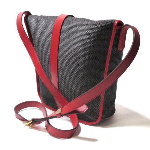 YVES SAINT LAURENT　バケツ型ショルダー（赤×グレー）