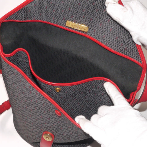 YVES SAINT LAURENT　バケツ型ショルダー（赤×グレー）