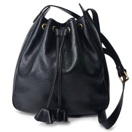 YVES SAINT LAURENT 巾着ショルダー（黒）