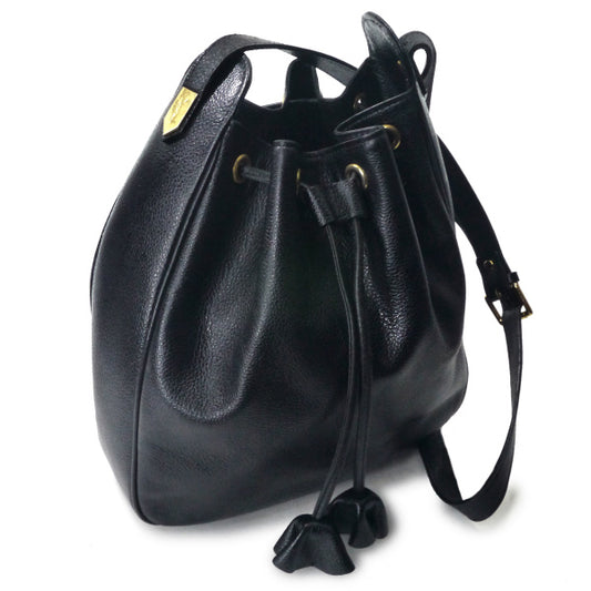 YVES SAINT LAURENT 巾着ショルダー（黒）