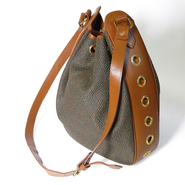 YVES SAINT LAURENT 巾着ショルダー（茶）