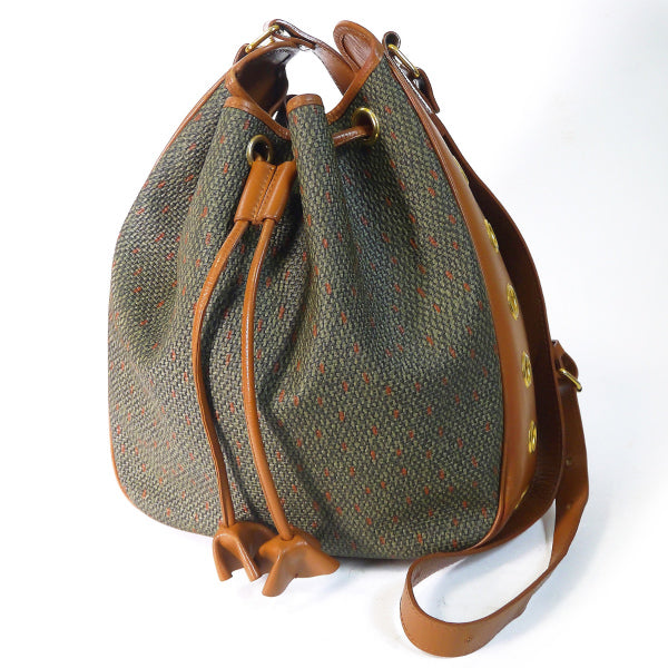 YVES SAINT LAURENT 巾着ショルダー（茶）