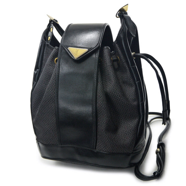 YVES SAINT LAURENT 巾着ショルダー（黒）