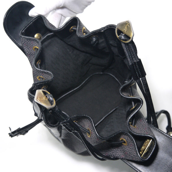 YVES SAINT LAURENT 巾着ショルダー（黒）