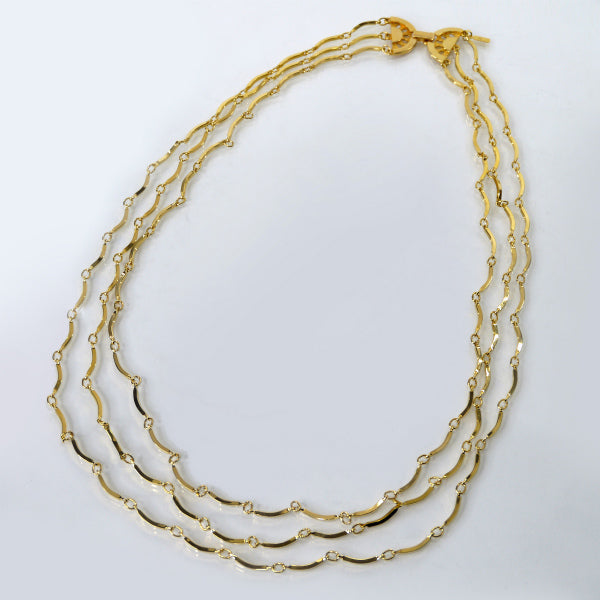 YVES SAINT LAURENT 3連ネックレス＆ベルト（ゴールド/箱付き）