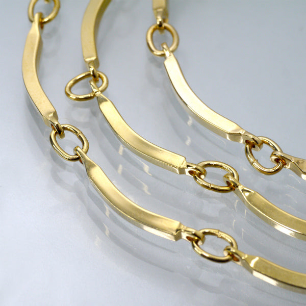 YVES SAINT LAURENT 3連ネックレス＆ベルト（ゴールド/箱付き）