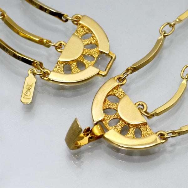 YVES SAINT LAURENT 3連ネックレス＆ベルト（ゴールド/箱付き）