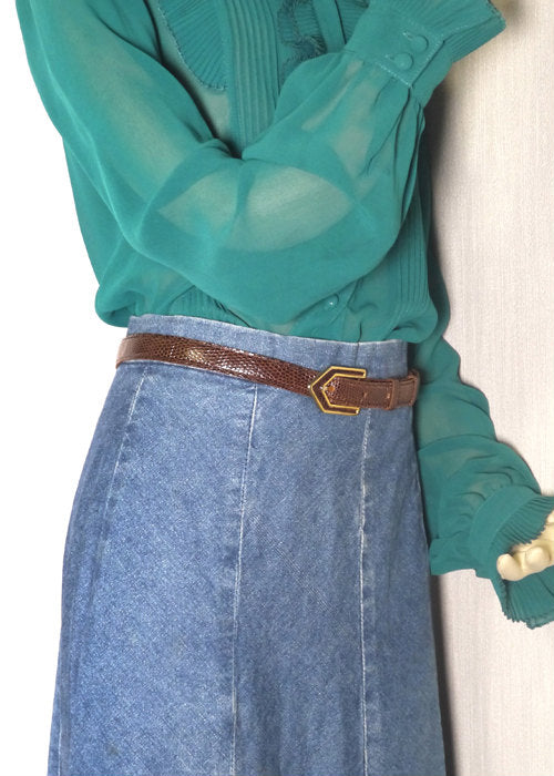 YVES SAINT LAURENT　リザードベルト(茶）