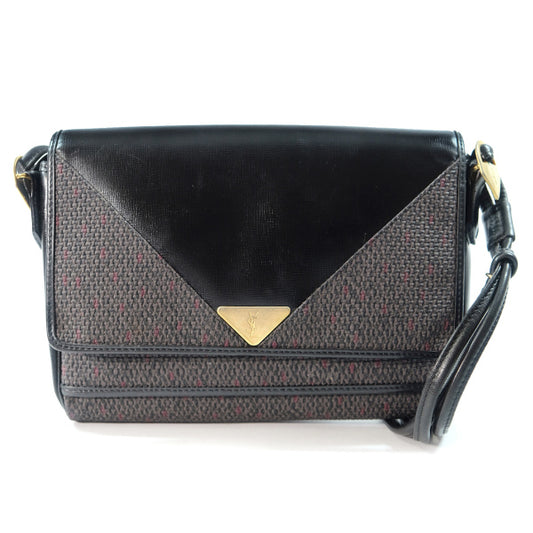 YVES SAINT LAURENT ロゴプレート2WAYバッグ(黒)