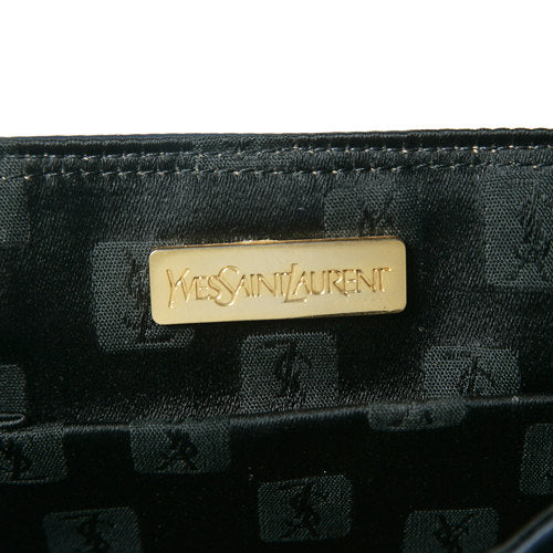 YVES SAINT LAURENT 濃紺サテン丸ショルダー