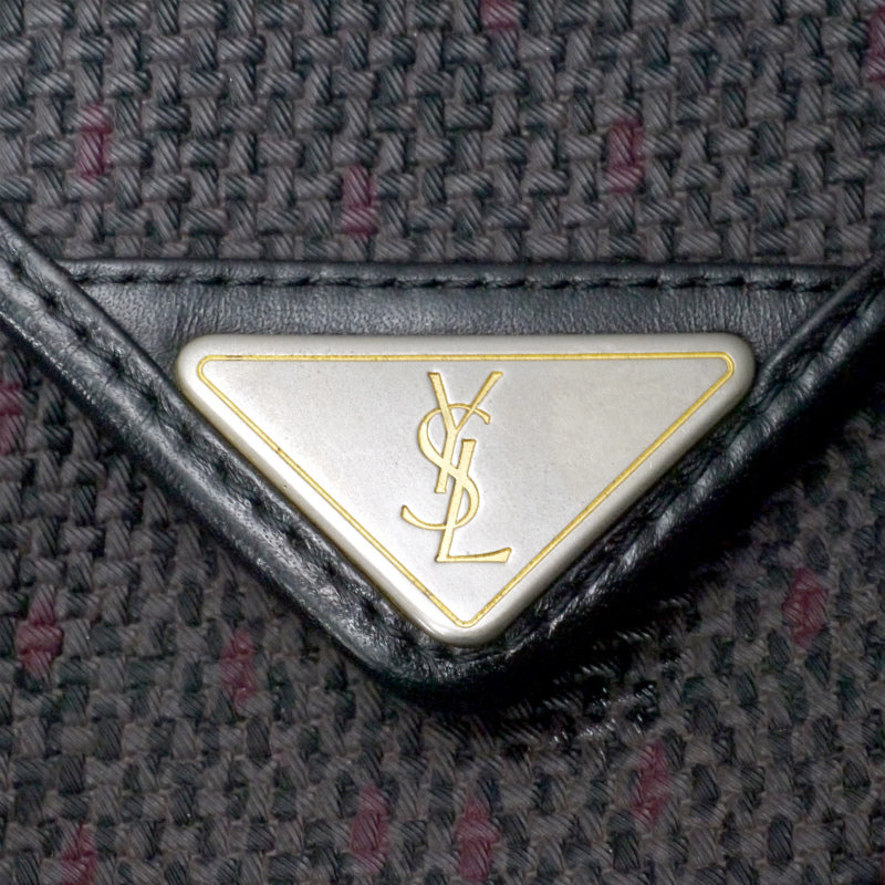 YSL  ロゴプレート PVCメッシュ２WAYポシェット（黒）