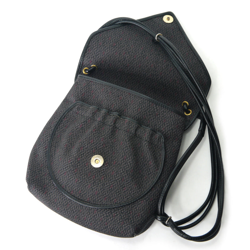 YSL  ロゴプレート PVCメッシュ２WAYポシェット（黒）