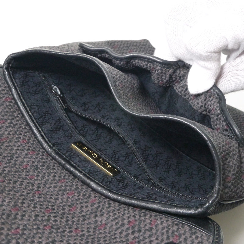 YSL  ロゴプレート PVCメッシュ２WAYポシェット（黒）