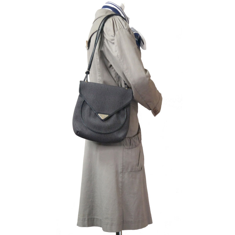 YSL  ロゴプレート PVCメッシュ２WAYポシェット（黒）