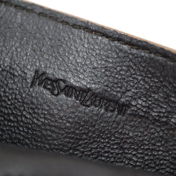 YVES SAINT LAURENT 総革ロゴステッチ カードケース（キャメル）