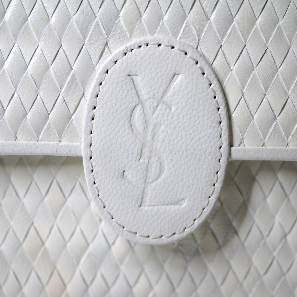 YVES SAINT LAURENT デットストック!!編み込みレザー2WAYバッグ（白）