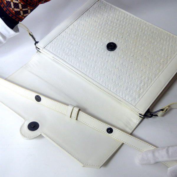 YVES SAINT LAURENT デットストック!!編み込みレザー2WAYバッグ（白）