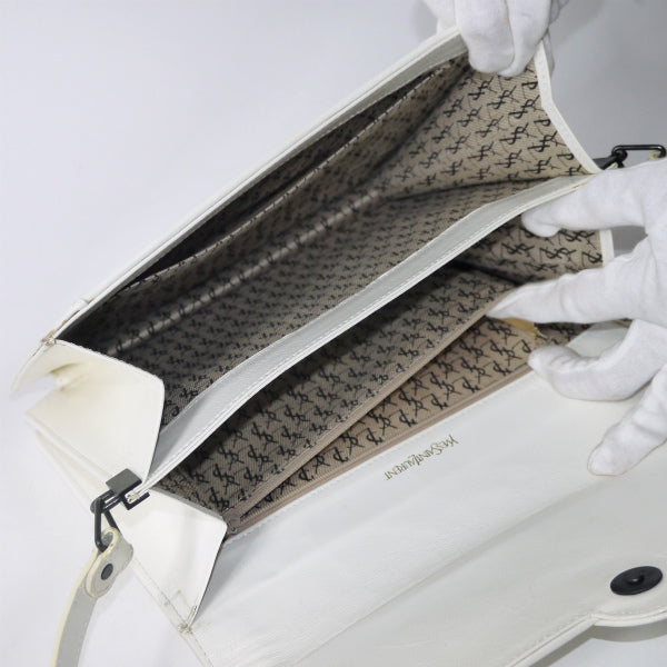 YVES SAINT LAURENT デットストック!!編み込みレザー2WAYバッグ（白）