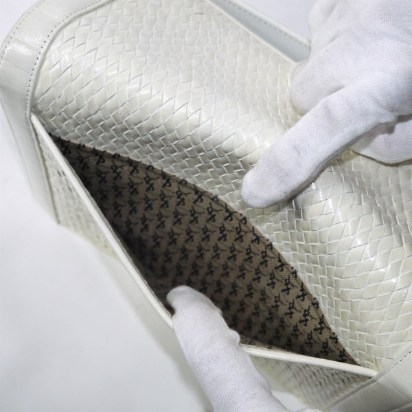 YVES SAINT LAURENT デットストック!!編み込みレザー2WAYバッグ（白）