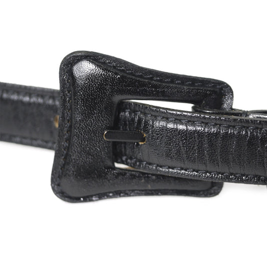 YVES SAINT LAURENT　レザーウエスト細ベルト（黒）