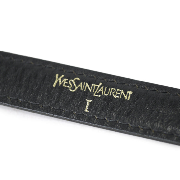 YVES SAINT LAURENT　レザーウエスト細ベルト（黒）