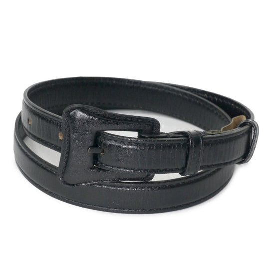 YVES SAINT LAURENT　レザーウエスト細ベルト（黒）