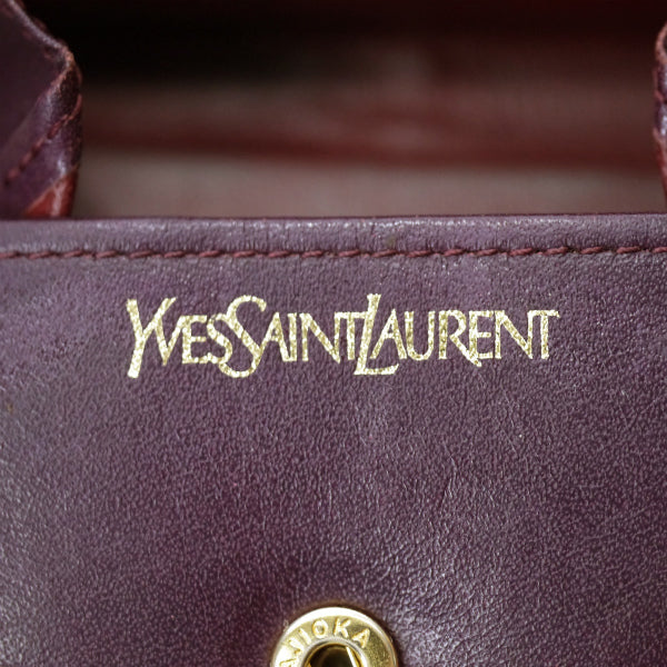 YVES SAINT LAURENT ロゴ コインカードケース（ボルドー）