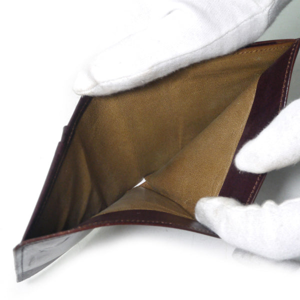 YVES SAINT LAURENT ロゴレザー二つ折り財布（茶）