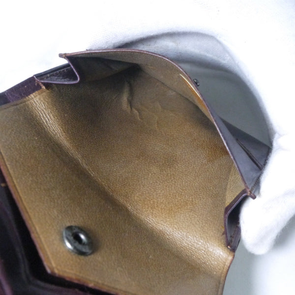 YVES SAINT LAURENT ロゴレザー二つ折り財布（茶）