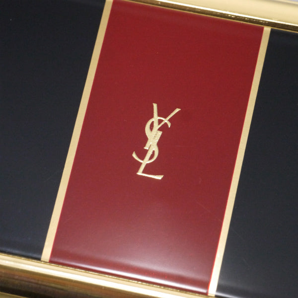 YVES SAINT LAURENT 金属製ピルケース コンパクト（黒・赤）