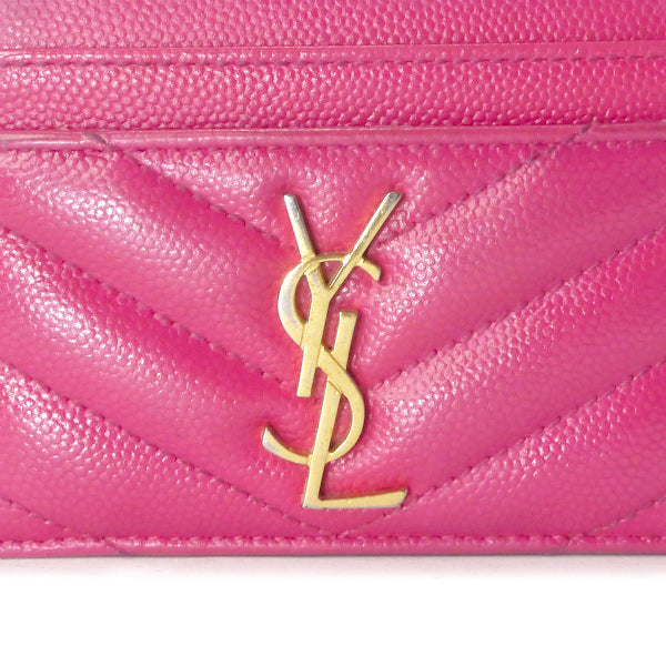 SAINT LAURENT PARIS モノグラムロゴ カードケース（ピンク）