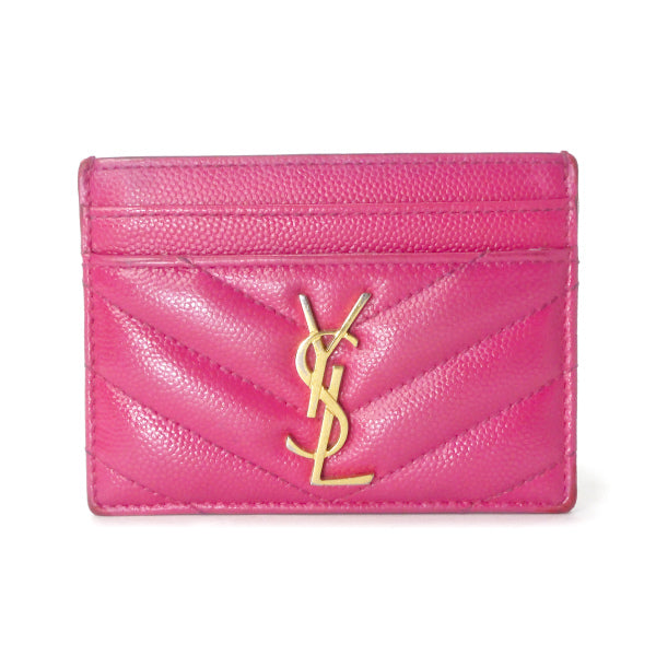 SAINT LAURENT PARIS モノグラムロゴ カードケース（ピンク）
