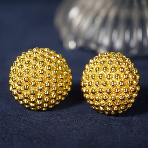 YVES SAINT LAURENT　ゴールド丸イヤリング