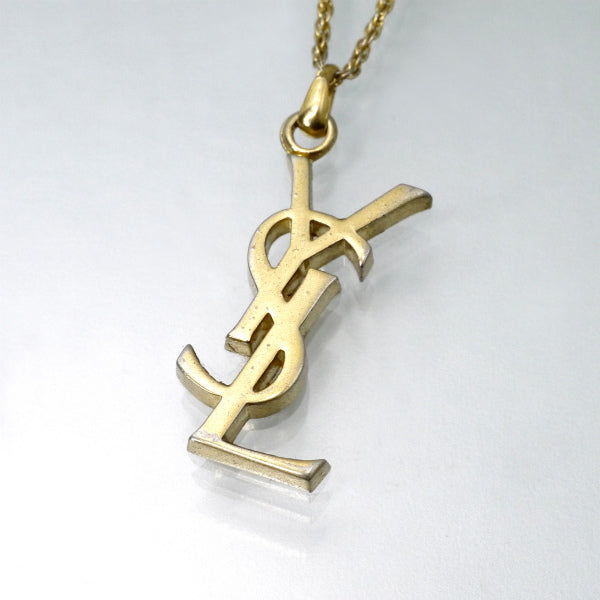 YVES SAINT LAURENT　カサンドラ ロゴネックレス（ゴールド）