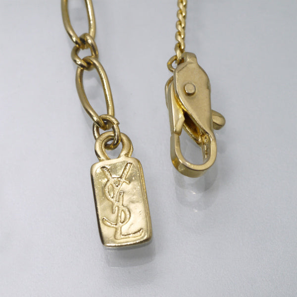 YVES SAINT LAURENT　オクタゴンロゴネックレス（ピンク）