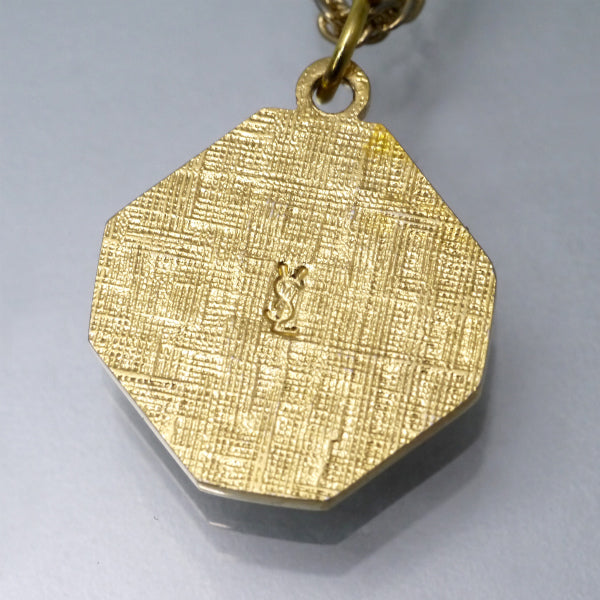 YVES SAINT LAURENT　オクタゴンロゴネックレス（ゴールド）