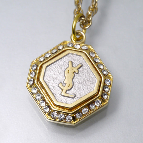 YVES SAINT LAURENT　オクタゴンロゴネックレス（ゴールド）