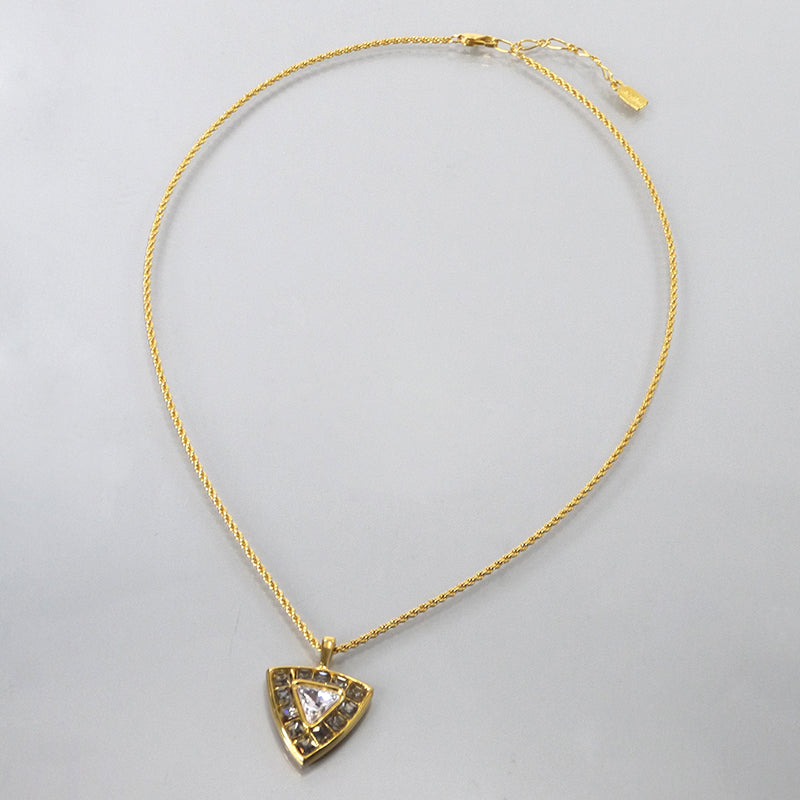 イブサンローランカーブチェーンジルコニア　ネックレス SAINT LAURENT サンローラン ネックレス METAL CURB CHAIN NECKLACE