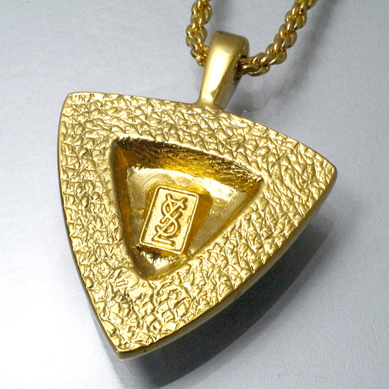 YSL　ジルコニア/トライアングル ネックレス （ゴールド）