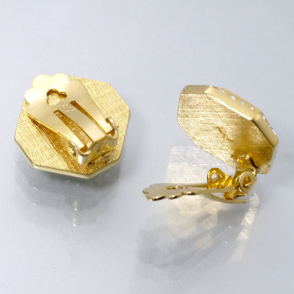 YVES SAINT LAURENT　オクタゴンロゴイヤリング（ゴールド）