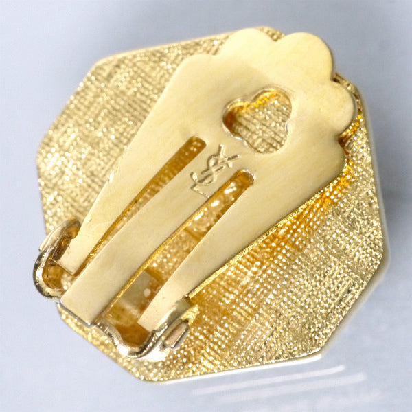 YVES SAINT LAURENT　オクタゴンロゴイヤリング（ゴールド）