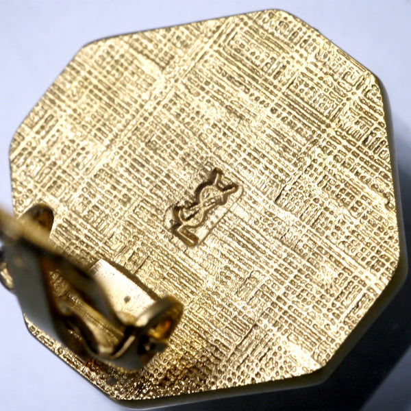 YVES SAINT LAURENT　オクタゴンロゴイヤリング（ゴールド）