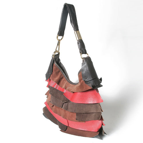 YVES SAINT LAURENT サントロペショルダー(赤茶コンビ)