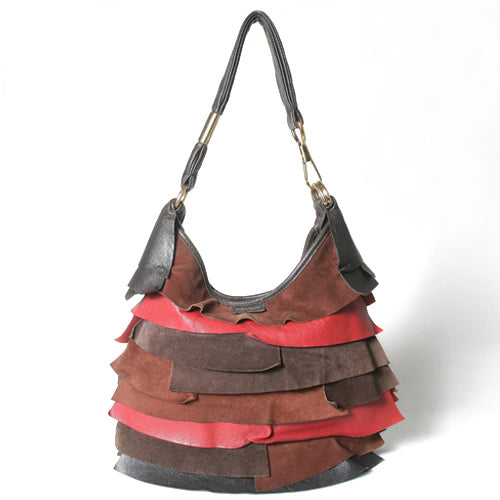 YVES SAINT LAURENT サントロペショルダー(赤茶コンビ)