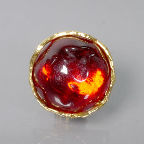 YVES SAINT LAURENT　レッド×ゴールド イヤリング