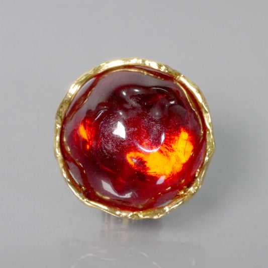 YVES SAINT LAURENT　レッド×ゴールド イヤリング