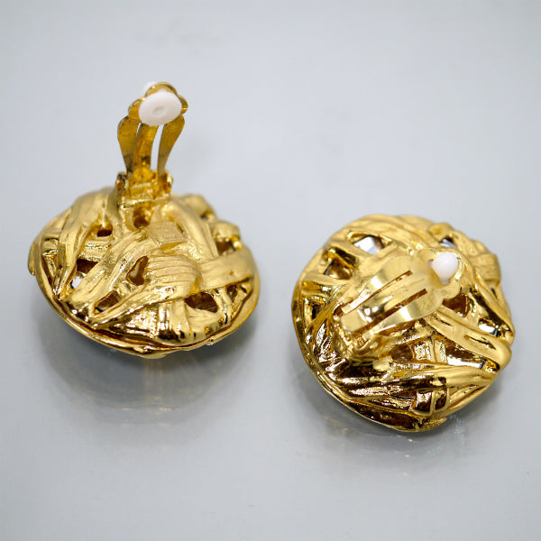 YVES SAINT LAURENT　ブルーストーン×ゴールド イヤリング